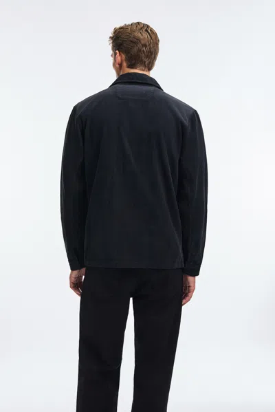 A Days March Fraser Zip Corduroy Overshirt In Black