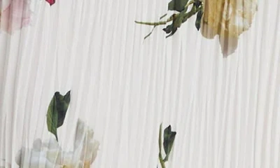 Vince Wilted Peony Pleated Side Tie Skirt In White