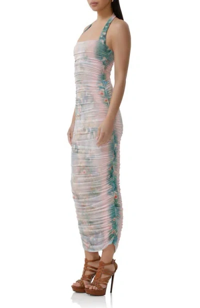 Afrm Indina Floral Mesh Body-con Maxi Dress