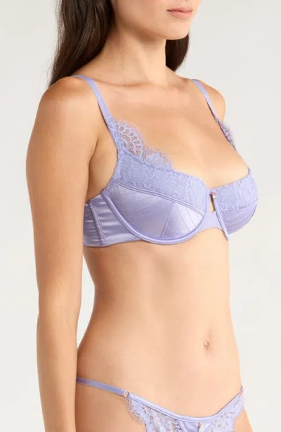 Hunkemoller Hunkemöller Charlie Lace & Mesh Underwire Bra In Purple