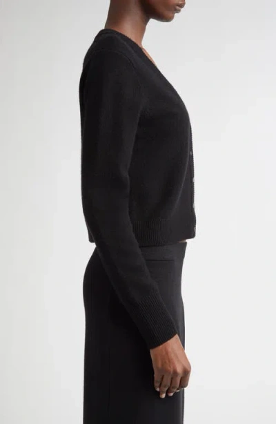 Vince V Button Cardigan In Black