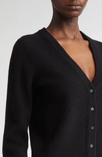 Vince V Button Cardigan In Black