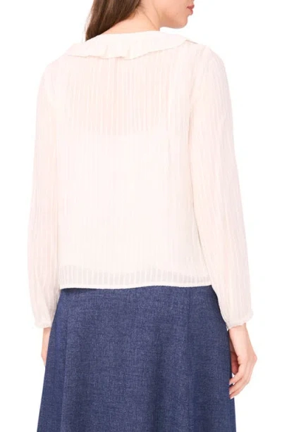 Halogen ® Ruffle Placket Stripe Button-up Shirt In White