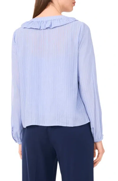 Halogen ® Ruffle Placket Stripe Button-up Shirt In Blue