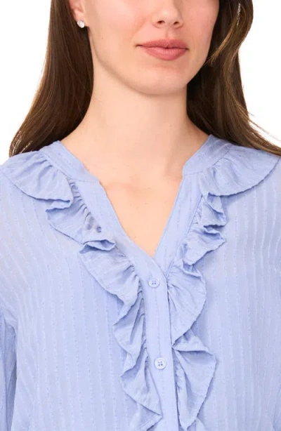 Halogen ® Ruffle Placket Stripe Button-up Shirt In Blue