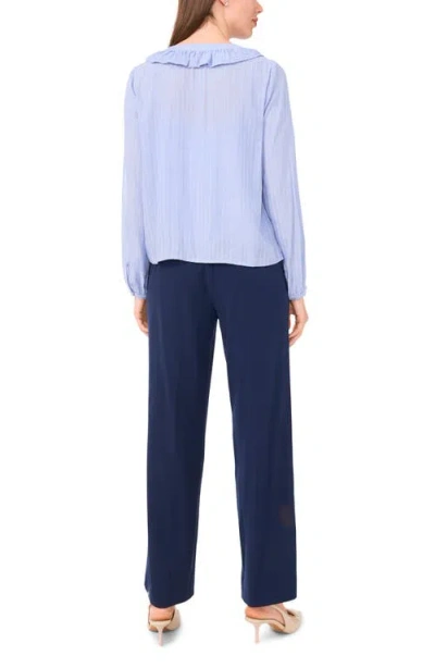 Halogen ® Ruffle Placket Stripe Button-up Shirt In Blue