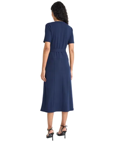 Maggy London Women's V-neck Midi Dress In Blue