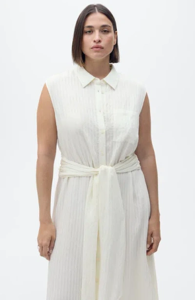 Mango Sero Sleeveless Shirtdress In Sand