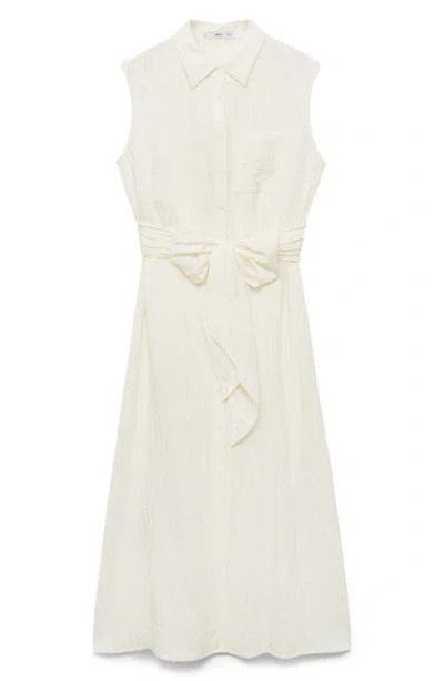 Mango Sero Sleeveless Shirtdress In Sand