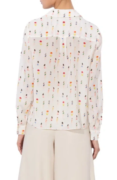 Alice And Olivia Beach Club Eloise Button-front Blouse In White