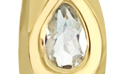 Bony Levy 14k Yellow Gold White Topaz Hoop Earrings In Gold