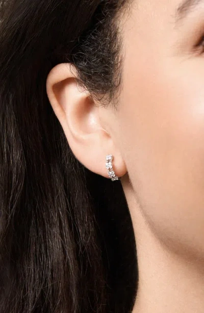 Bony Levy Audrey 18k White Gold Diamond Huggie Hoop Earrings In Metallic