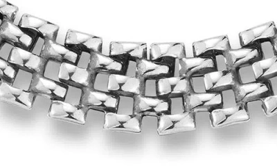 Yield Of Men Oxidized Sterling Silver Panther Link Bracelet In Metallic