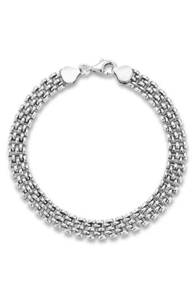 Yield Of Men Oxidized Sterling Silver Panther Link Bracelet In Metallic