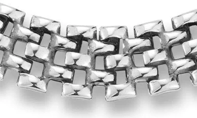 Yield Of Men Oxidized Sterling Silver Panther Link Bracelet In Metallic