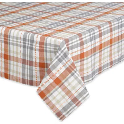 Design Imports Autumn Afternoon Plaid Cotton Tablecloth In Multi