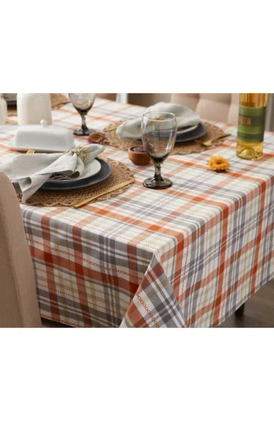 Design Imports Autumn Afternoon Plaid Cotton Tablecloth In Multi