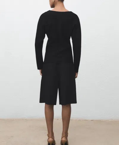 Mango Compact Knit Jacket With Statement Buttons In Black
