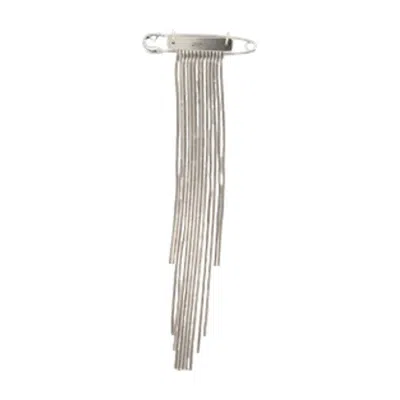 Isabel Marant Fringe Tassel Brooch Metal Safety Pin In Metallic