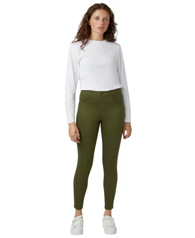 Hue Classic Stretch Denim Leggings, Regular & Plus Sizes In Green