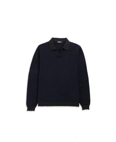Rodd & Gunn Murdoch Textured Wool Polo Sweater In Blue