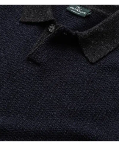 Rodd & Gunn Murdoch Textured Wool Polo Sweater In Blue