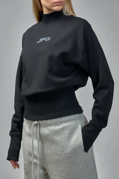 Jean Paul Gaultier Cropped Crew Neck In Black