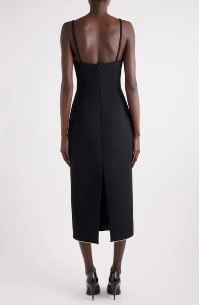 Givenchy Raw-edge Tailored Sleeveless Midi Dress In Black