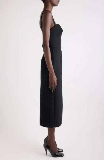 Givenchy Raw-edge Tailored Sleeveless Midi Dress In Black