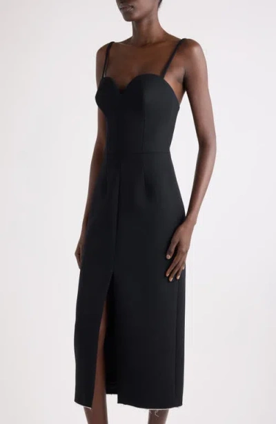 Givenchy Raw-edge Tailored Sleeveless Midi Dress In Black