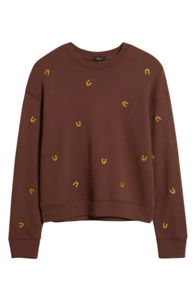 Rails Ramona Horseshoe Embroidered Crewneck Sweatshirt In Brown