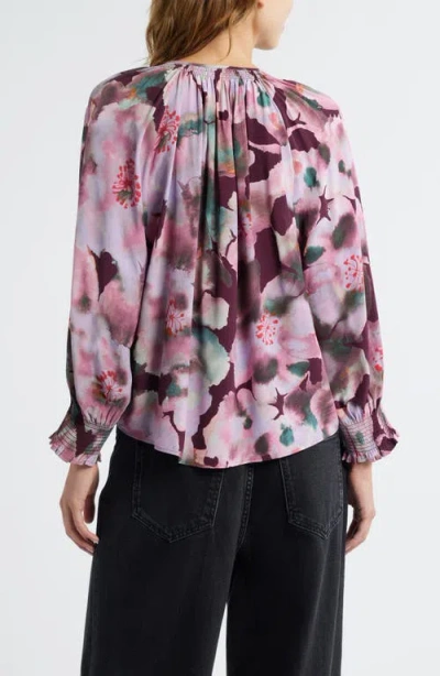 Rails Mariah Floral Smocked Button-up Peasant Top In Multi