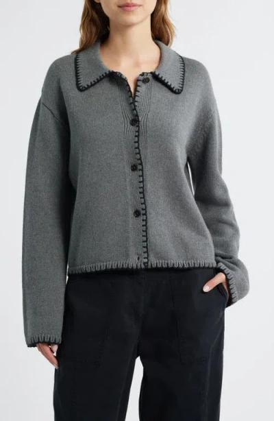 Rails Rayleen Collared Cotton Cardigan In Gray