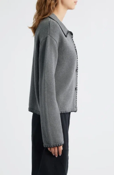 Rails Rayleen Collared Cotton Cardigan In Gray