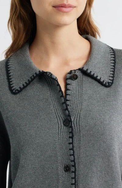 Rails Rayleen Collared Cotton Cardigan In Gray