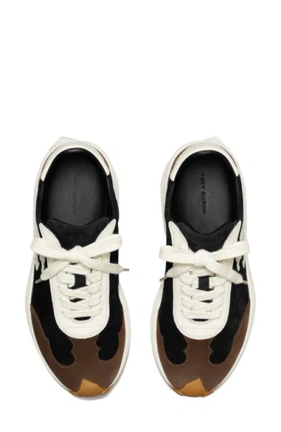 Tory Burch Suede Round Toe Sneakers With Vibram Sole In Multi
