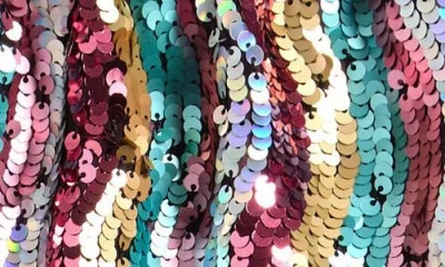 Next Kids' Wavy Stripe Sequin Skirt In Multi