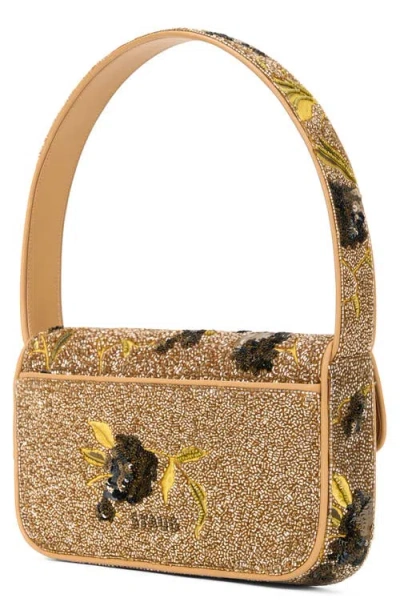 Staud Tommy Beaded Bag Vintage Floral In Brown