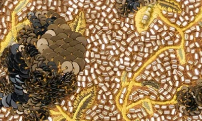 Staud Tommy Beaded Bag Vintage Floral In Brown