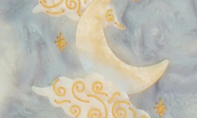 Solar Eclipse Celestial Moon Brush, Jaw Clip & Mirror Set In Blue