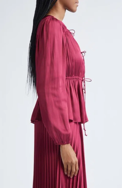 Derek Lam 10 Crosby Esmeralda Bow-detailed Charmeuse Blouse In Red