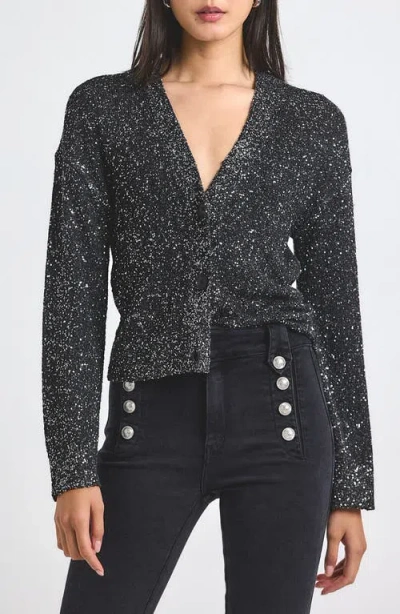 Derek Lam 10 Crosby Kalena Sequin Plated Cardigan In Black