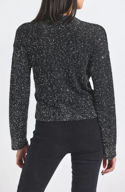 Derek Lam 10 Crosby Kalena Sequin Plated Cardigan In Black