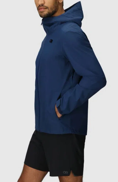 Outdoor Research Stratoburst Packable Rain Jacket In Blue