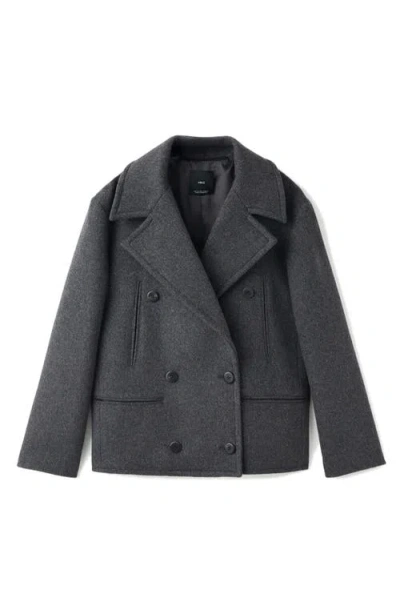 Mango Selection Wool Blend Peacoat In Gray