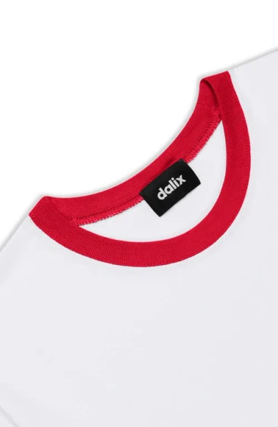 Dalix Mens Ghost Jersey Ringer Tee In White