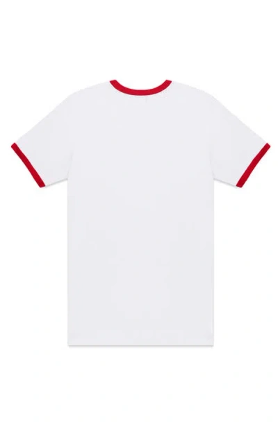 Dalix Mens Ghost Jersey Ringer Tee In White