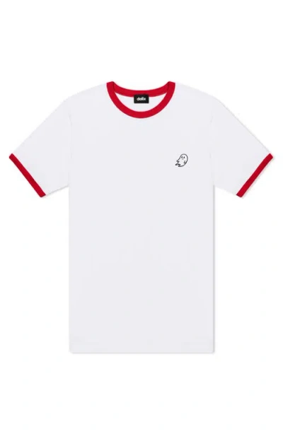 Dalix Mens Ghost Jersey Ringer Tee In White