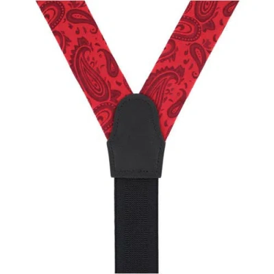Trafalgar Banbury Tone On Tone Paisley Silk Formal Suspenders In Red