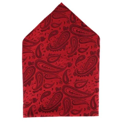 Trafalgar Banbury Tone On Tone Paisley 12 Inch Silk Pocket Square In Red